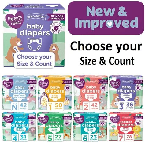 Parent's Choice Disposable Diapers Baby Diapers Size Newborn, 1,2,3,4 ...