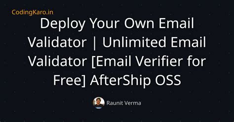 Deploy Your Own Email Validator | Unlimited Email Validator [Email ...