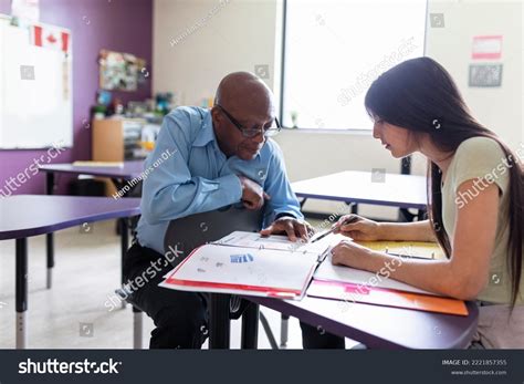 Teacher Helping Student Desk Stock Photo 2221857355 | Shutterstock
