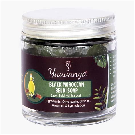 Buy Yauvanya Black Moroccan Beldi Soap - 100g - Natural Exfoliating and ...
