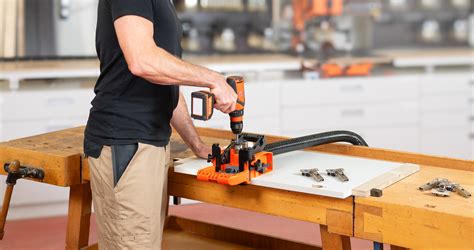 The new ECODRILL: practical assembly device for Blum hinges. | Blum
