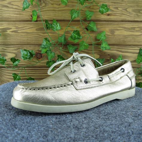 White Mountain Home Port Women Boat Shoe Platinum Lea… - Gem