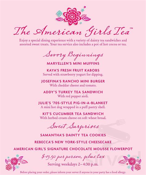 American Girl Charlotte menus in Charlotte, North Carolina, United States
