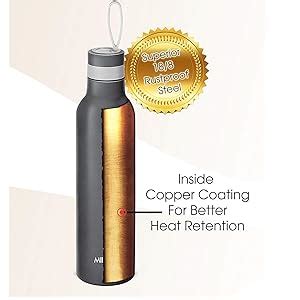 MILTON Smarty Stainless Steel Water Bottle, 720ml, Black : Amazon.in ...