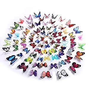 JAAMSO ROYALS 3D Butterfly Wall Decals - 95 PCS 3D Butterflies Wall ...