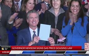 Image result for Newsom signs gas price law
