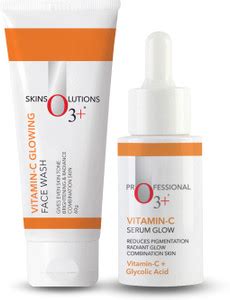 O3+ Vitamin C Glowing Skin Face Wash 60g & Vitamin-C Serum Glow with ...