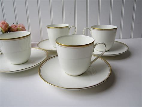 Vintage Mikasa Bone China Narumi Vassar White Gold 1970s