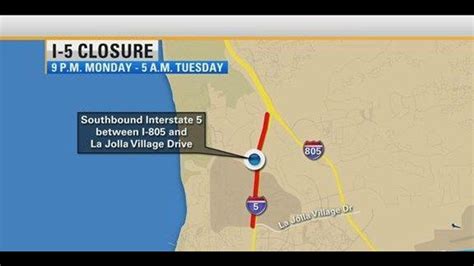 I-5 closures near La Jolla Monday night to Tuesday morning | cbs8.com