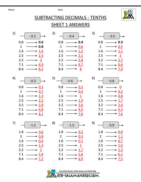 Image result for 5th Grade Math Worksheets with Answer Key