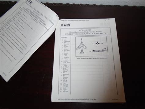 US Military Combat Aircraft Recognition Graphic Training Aid 40 Pages ...