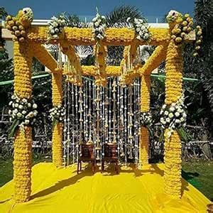 Buy WoFLoo Artificial Marigold Flower Garlands 5 Feet Long, for Parties ...
