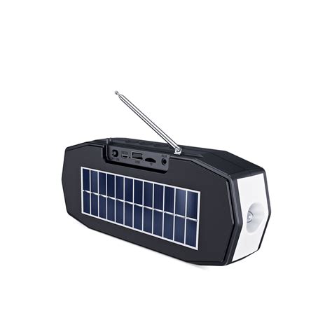 FINGERS SolarHunk Portable Speaker showing its back solar panel with FM ...