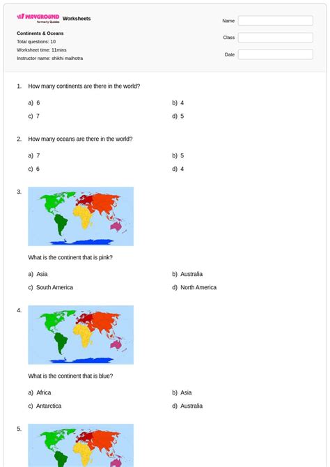 50+ Continents worksheets on Wayground | Free & Printable