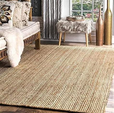 Hand Braided Jute Rug - Natural Beige Golden Brown Flat Weave – Tufts Knots