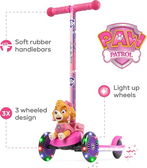 Skye Scooter for Kids, Self-Balancing 3 Wheeled Scooter PAW Patrol