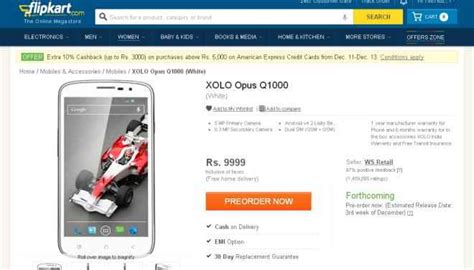 Xolo Opus Q1000 with quad-core Broadcom processor listed online for Rs ...