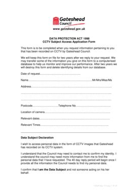 Fillable Online gateshead gov Data Protection - CCTV Subject Access ...