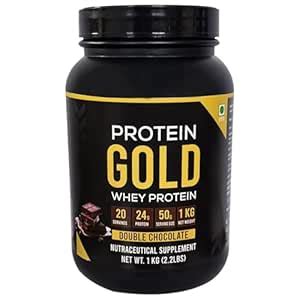 PROTEIN GOLD Whey Protein Double Chocolate-flavoured, 1-kg | Light ...