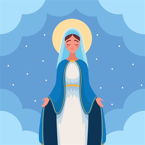 asunción de la virgen maría en el cielo 11128884 Vector en Vecteezy