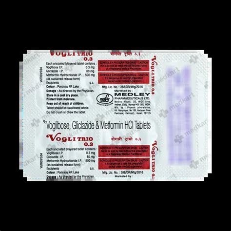 VOGLI TRIO 0.3MG TABLET 10'S Price, Uses, Side Effects & Substitutes ...