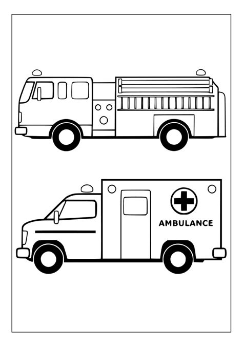 Printable Ambulance Coloring Pages for Kids and Adults | 40 Pages ...