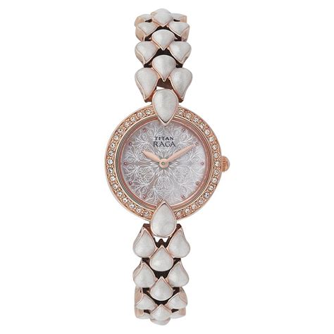 Buy Online Titan Quartz Analog Mother Of Pearl Dial Metal Strap Watch ...
