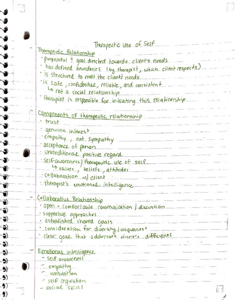 Therapeutic use of Self - OCCT 518 - Studocu