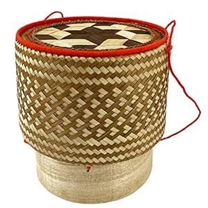 Handmade 100% Eco-Friendly Thai Bamboo Sticky Rice Serving Basket ...