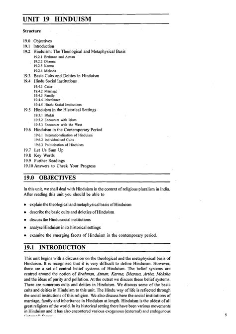 Unit-19 - Best Study material - UNIT 19 HINDUISM Structure 19 ...