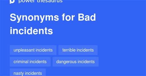 BAD INCIDENTS Synonyms: 17 Similar Words & Phrases