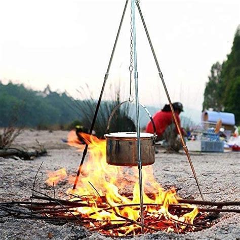 Sutekus Portable Campfire Cooking Tripod with Lantern Hanger India | Ubuy