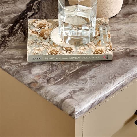 Buy Clair De Lune Bedside Table with Drawers - Beige from Home Centre ...