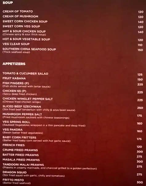 Menu at Bombay Bistro, Kochi, Panampilly Nagar Ave