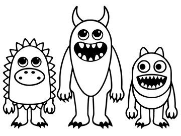 Set of cute colorful monsters isolated on white background microbes for ...