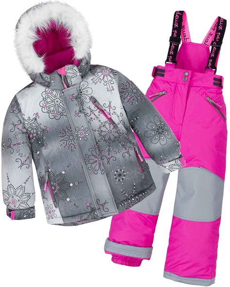 Deux par Deux Girls' 2-Piece Snowsuit Princes Below Zero Fuchsia - Deux ...