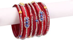 1st Time Glass Crystal Bangle Set Price in India - Buy 1st Time Glass ...