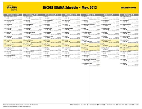 Encore Schedule July 2012 Starz