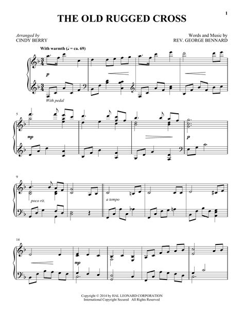 Printable Old Rugged Cross Sheet Music