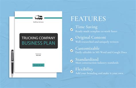 Trucking Company Business Plan Template in Word, PDF, Google Docs ...