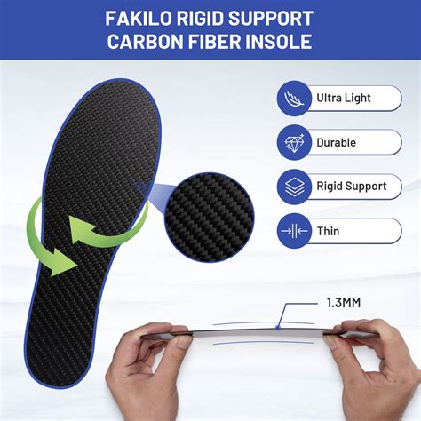 Snapklik.com : Carbon Fiber Insole 1 Piece, FAKILO Carbon Fiber Insoles Shoes Insert For Women ...