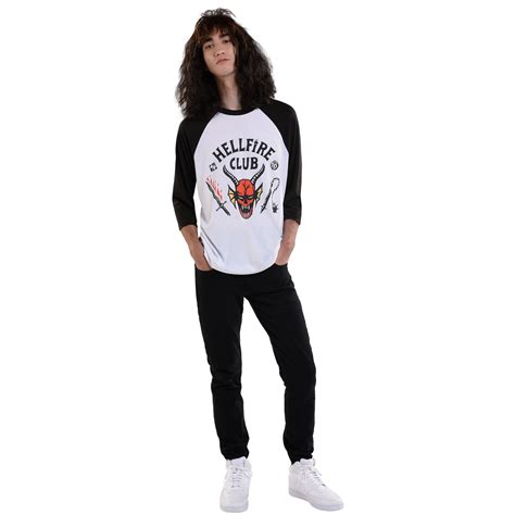 Men's Stranger Things "Hellfire Club" Eddie Munson Long Sleeve Shirt ...