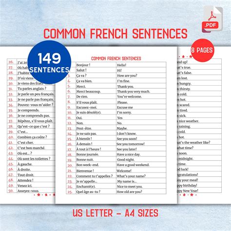 Common french sentences learn french essential phrases vocabulary ...