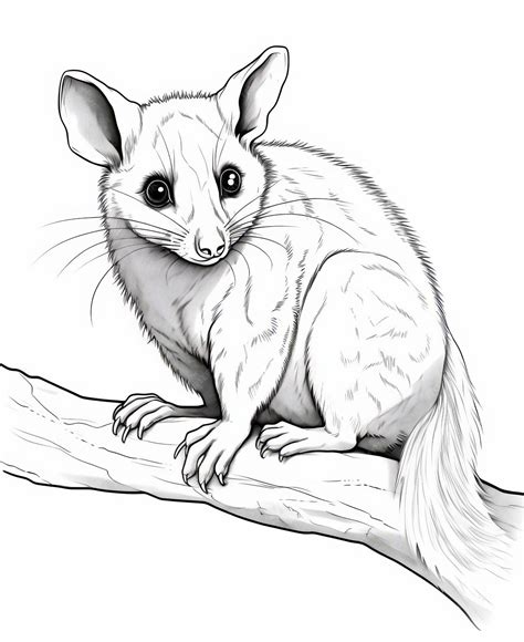 Premium Photo | Australian Possum Minimalistic Line Art Coloring Page ...