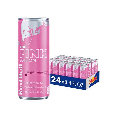 Amazon.com : Red Bull Wild Berries, Pink Edition, with 80mg Caffeine ...
