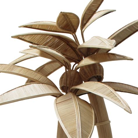 Organic Shapped Palm Tree Natural Rattan Floor Lamp For Sale at 1stDibs ...