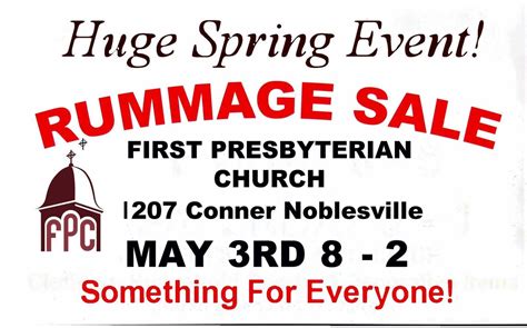 HUGE Spring Rummage Sale, 1207 Conner St., Noblesville, IN, United ...