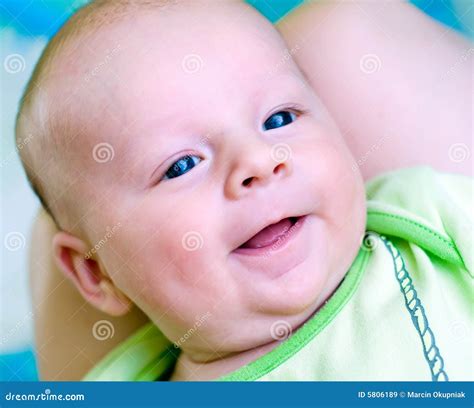 Seven week baby smile stock image. Image of hands, expression - 5806189