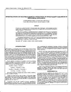 Investigations on electrochemical reduction of hexavalent chromium in ...