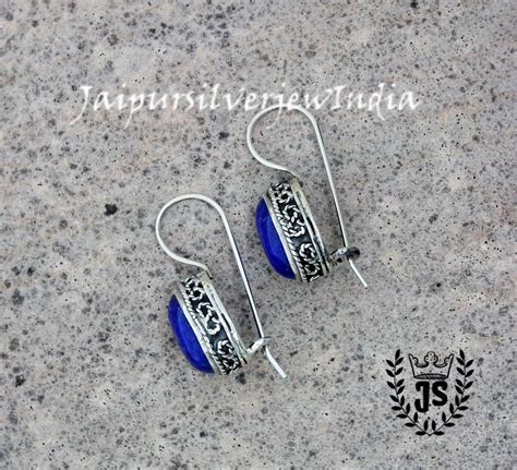 Boho Natural Lapis Lazuli Dangle Earring Sterling Silver - Etsy India